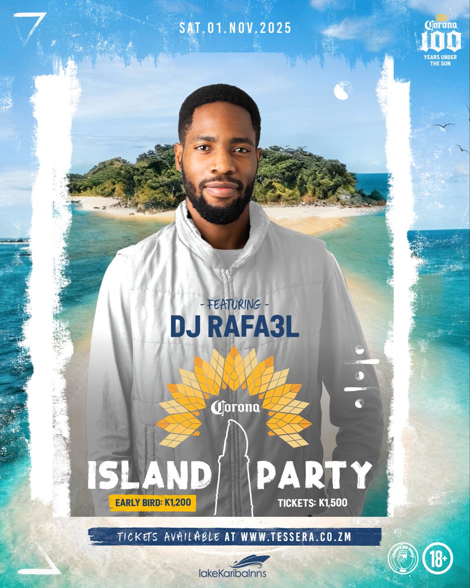 KreativeNativez's tweet image. 8 incredible DJs you know well 😉 on an island you don’t know at all! 🤩 🏝️ 

Limited tickets available to Zambia’s most iconic premium event of 2025! 

Tickets 🎟️ tessera.co.zm/event/corona-i…

#CoronaIslandParty #IslandParty #ThisIsLiving #Afrohouse #FYP #Lusaka #Zambia