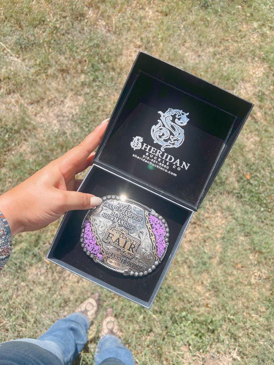 Finished my last year of showing rabbits with a Grand Champion Showmanship buckle! On top of that, my meat pen got 8th out of 39 other pens! I will forever cherish the lessons I’ve learned and amazing people I have met through this journey! <a href="/codi_konesheck/">Codi Konesheck</a> <a href="/KcJackson00/">KC Jackson</a>