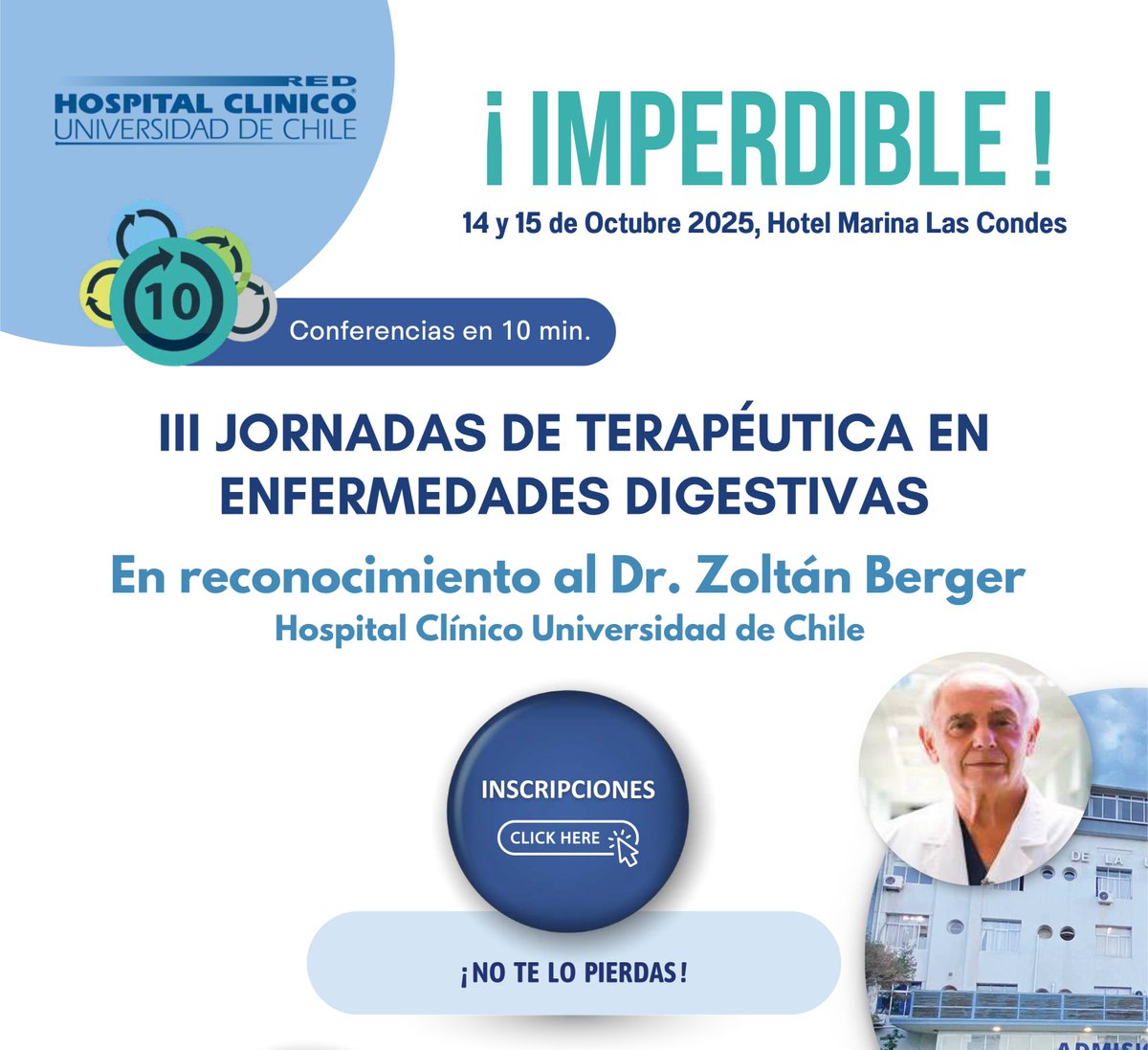 Mañana !!! No se lo pierdan! Excelente oportunidad de revisar lo nuevo en diagnóstico y tratamiento de enfermedades digestivas! En reconocimiento al Dr. Zoltán Berger!