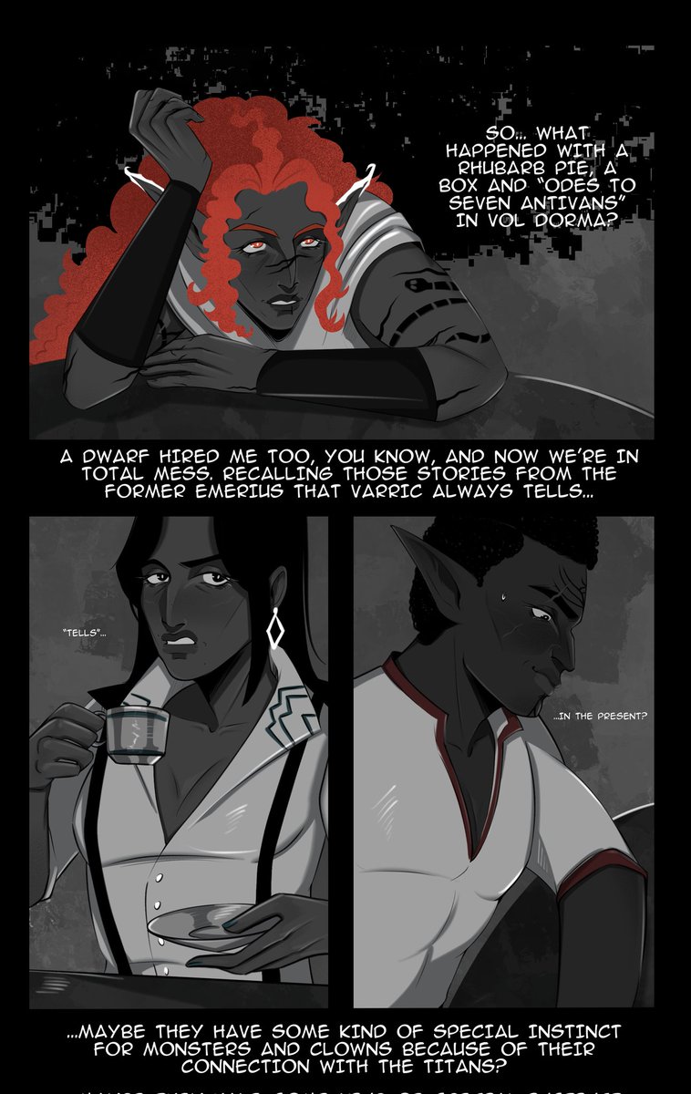 “Should we ask Professor Volkarin to talk to Aethius? Perhaps the Fade and the Crossroads are affecting him more than us?…”

#dragonage #inktober