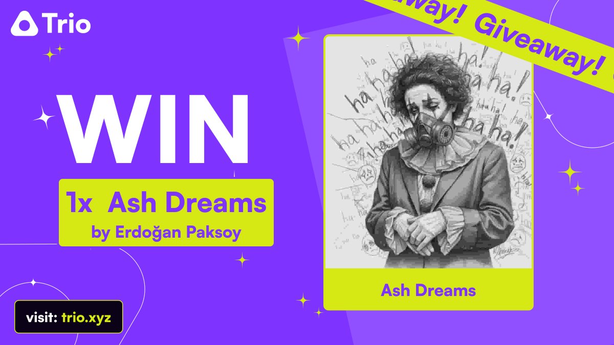 Trio (@trio_xyz) on Twitter photo 🎁TRIO REWARDS: Win a haunting 1/1 from the Ash Dreams collection by <a href="/ErdoganPaksoy/">Erdoğan Paksoy</a> for FREE!
 
How to enter:
🔸 Visit Trio Rewards
🔸 Spend XP for tickets
🔸 Join the pool
More tickets = better odds.
DON'T MISS! 👇 🎁TRIO REWARDS: Win a haunting 1/1 from the Ash Dreams collection by <a href="/ErdoganPaksoy/">Erdoğan Paksoy</a> for FREE!
 
How to enter:
🔸 Visit Trio Rewards
🔸 Spend XP for tickets
🔸 Join the pool
More tickets = better odds.
DON'T MISS! 👇