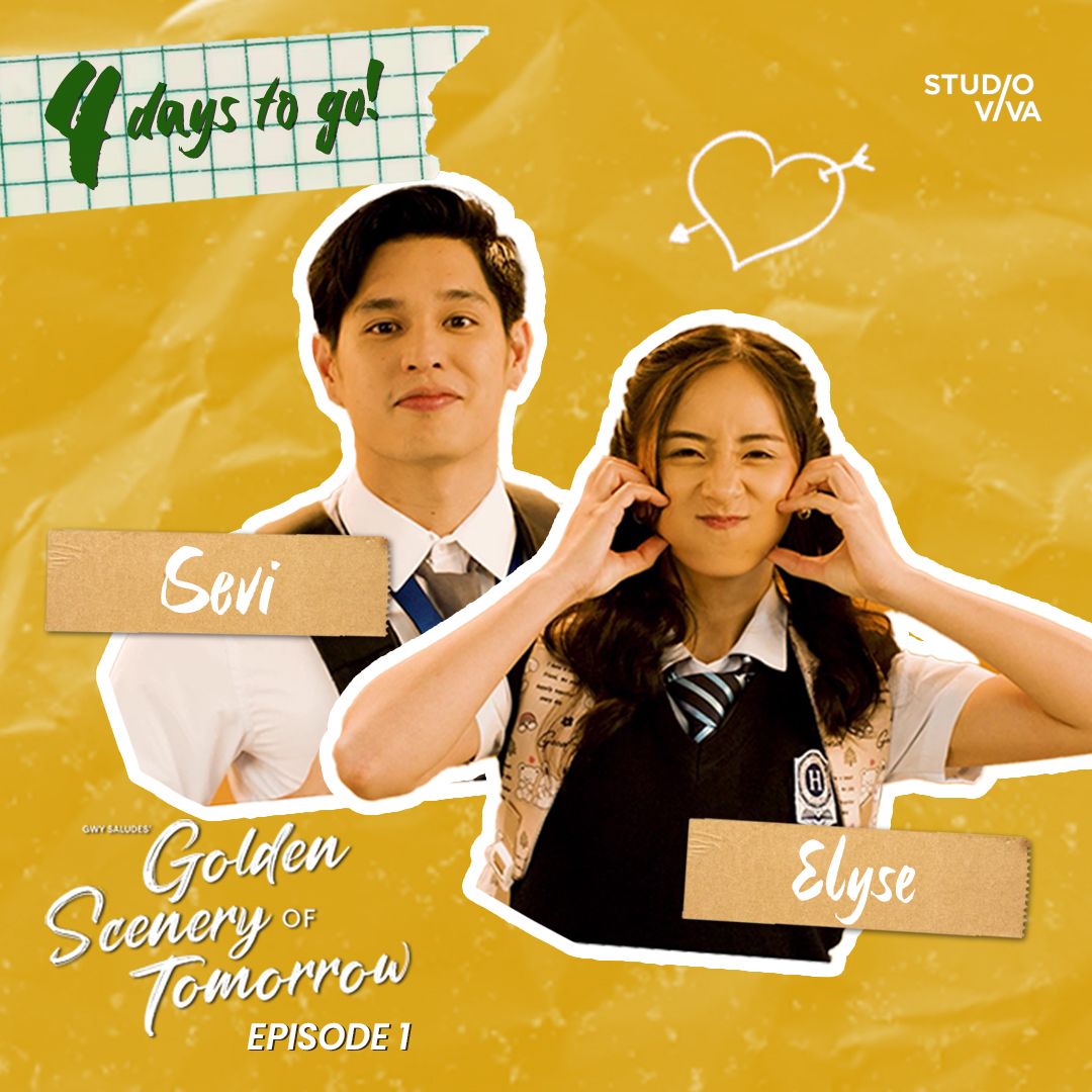 4 DAYS TO GO before The Golden Scenery of Tomorrow Episode 1! 🌞

High school never looked this good! 😍 #ElVi is back!

Catch the “Classes Start Now” primer, now streaming, and don’t miss the pilot episode on October 18, only on Viva One —
starring Bea Binene and Wilbert Ross!