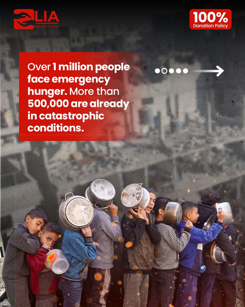 LIAReliefTrust's tweet image. 🚨 Gaza is running out of time.

470,000+ people, including children face starvation.

Alhamdulillah, LIA is on the ground delivering hot meals, food packs &amp;amp; urgent aid.

Stand with Gaza. Be their hope today.

🔗 liarelieftrust.org/appeals/gaza-e…

#LIAReliefTrust #GazaEmergency