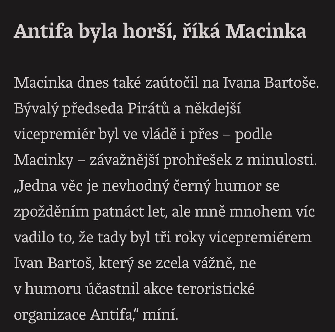 Drobná připomínka, že antifašistické myšlenky mohou vadit jenom dvěma druhům lidí: fašistům, a lidem, kterým se fašisti hodí. 👋