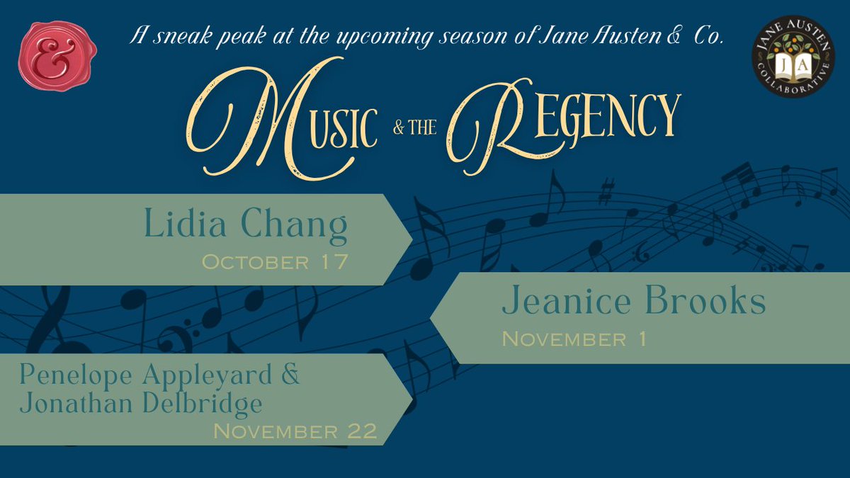 jaustensummer's tweet image. Read more about Jane Austen &amp;amp; Co.'s Fall 2025 season 'Music &amp;amp; the Regency, Part II' here: janeaustensummer.org/post/jane-aust…

#janeausten #janeaustenandco #publichumanities #virtualevents #music #regency #webseries #Austen250 #janeausten250