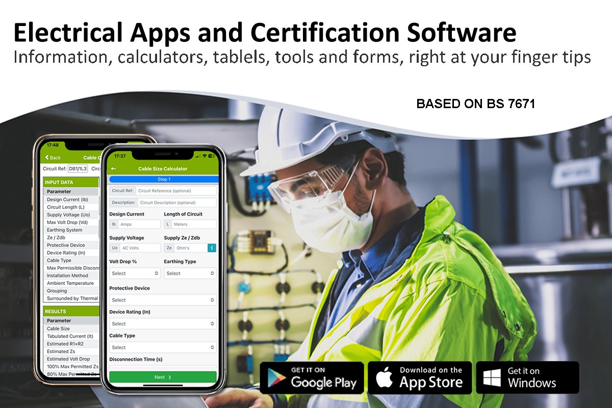 ProCerts's tweet image. Electrical Apps based on BS 7671 - Have all the tools and information you need in your pocket. procertssoftware.com/apps/

#electricalapps #electrician #electrical #BS7671