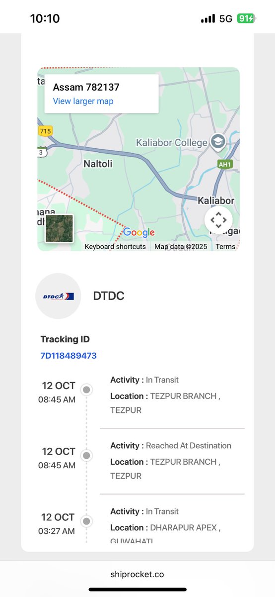 MrQuestion444's tweet photo. @DTDCIndia Will you please elaborate why this simple delivery takes about 7 days and delayed by 4 days just to deliver from my place to another which is just 76 km away from me ? This is totally pathetic service, worst https://t.co/5dmMt3tfjG