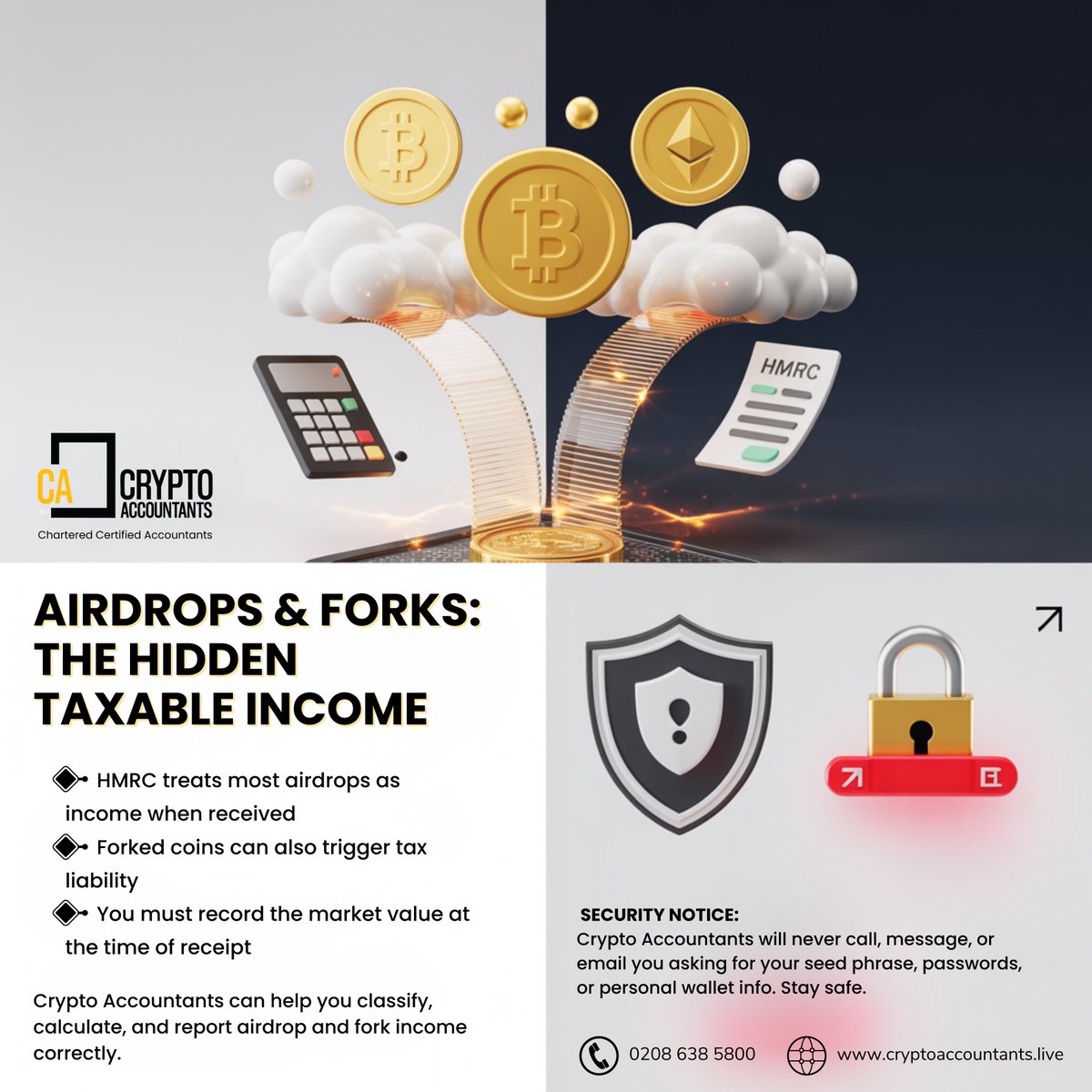 web3_accountant's tweet image. Got airdropped tokens?

HMRC may treat that as income, not a gift.

Record the value when received; it’s taxable.

Crypto Accountants can help you stay compliant.

#crypto #cryptotax #ukcrypto #hmrc #airdrop #capitalgains