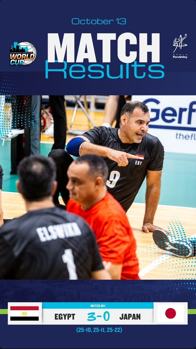 TeamsEgypt's tweet image. كأس العالم للكرة الطائرة جلوس Sitting Volleyball World Cup - فورت واين، ولاية إنديانا الأمريكية :
المنتخب الوطني للكرة الطائرة جلوس يفوز على نظيره الياباني بثلاثة أشواط دون رد (25-22/11/10) ضمن الجولة الثانية لدور المجموعات.
#TeamEgypt
#SittingVolleyball
#ftwayne2025worldcup