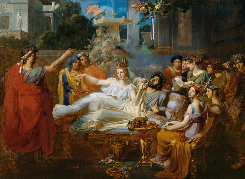 breaktheirheart's tweet photo. places with him. Dionysius places a sword above Damocles' head, suspended by a single strand of horsehair, to show him that power is not as enviable as it appears. Today, the phrase refers to a situation where someone is under a constant threat of impending disaster. https://t.co/oDdwze3ctI