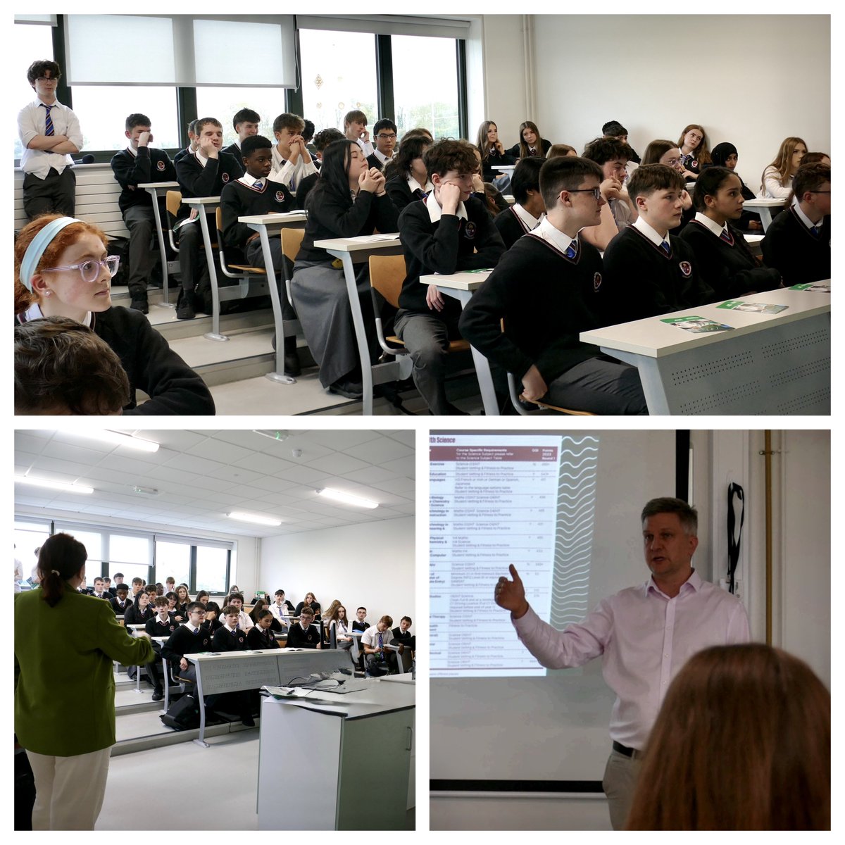 colaiste's tweet photo. Coláiste Chiaráin welcomed Liam Ryan, Undergraduate Recruitment Manager at @UL, who was invited by Ms. Maher to speak with students ahead of their visit to the UL Open Day on Thursday. 

He discussed course options, requirements, facilities, scholarships, and opportunities at UL. https://t.co/LCDeWZTMu6
