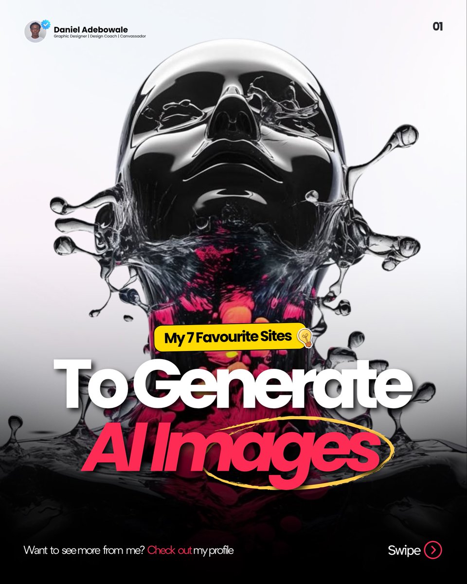 daniel_ife_'s tweet image. 7 AI IMAGE TOOLS
AI is growing fast, why not use it to your advantage? I tried 7 of my fave text-to-image tools with the same prompt so you can easily pick your fave.
Check them out & share your Top 3 in the comments 👇