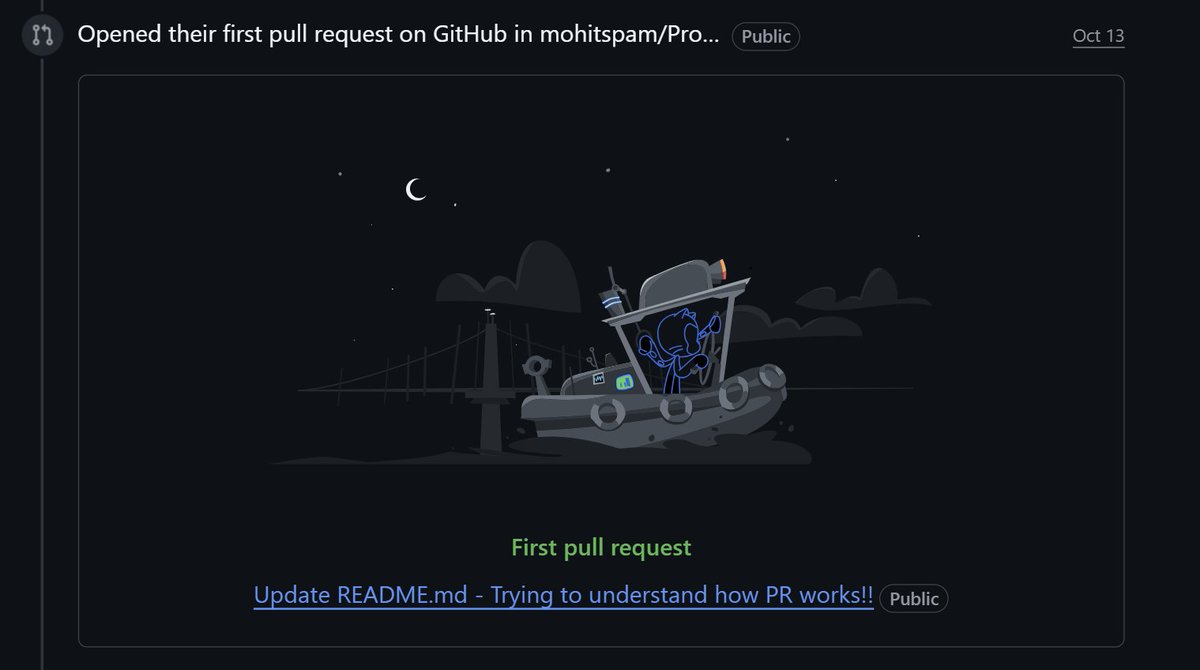 MohitLearning's tweet image. First ever Pull Request on github. 
Now that I learnt how to do it...

@hacktoberfest , get ready 😉