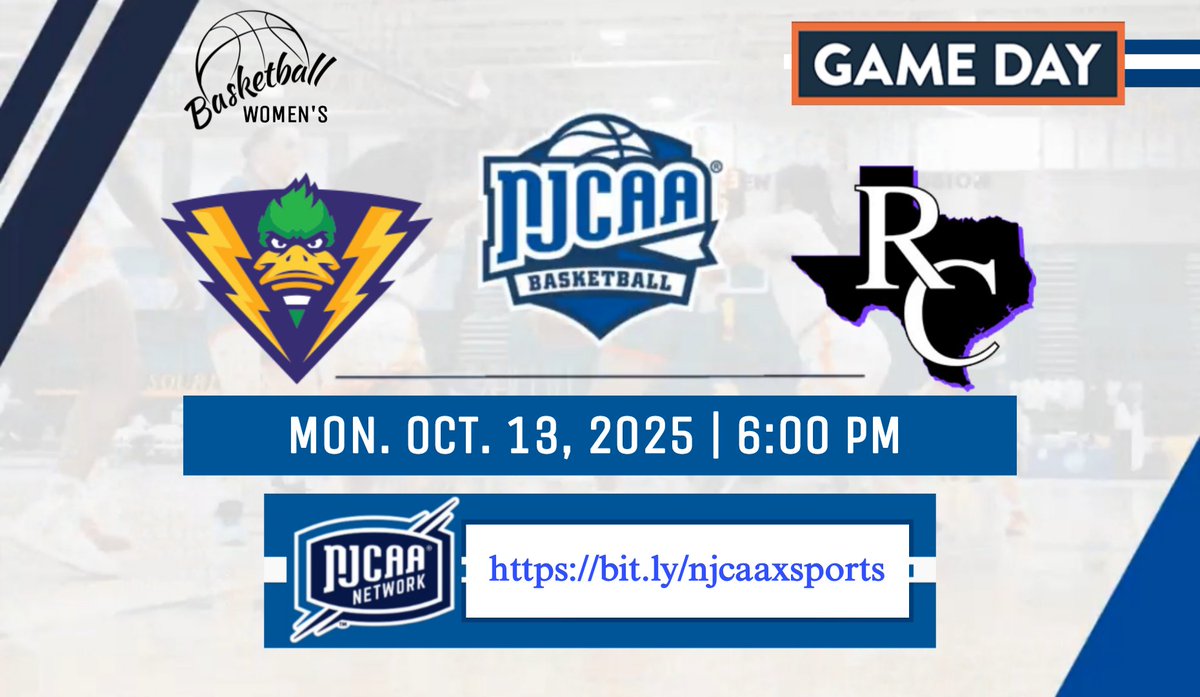🔵 GAMEDAY !!
🏀  NJCAA Women's Basketball

<a href="/RichlandWBB/">Richland Thunderducks Women's Basketball</a> vs <a href="/Ranger_WBB/">Ranger College Women’s Basketball</a> 
Mon. Oct. 13, 2025 | 6:00 PM
📲 njcaa.adrenalinestream.com/njcaa

<a href="/RichlandTducks/">Richland Thunderducks</a>