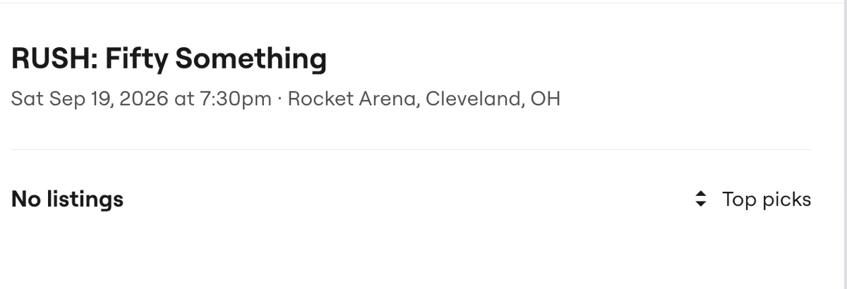 jclark42796's tweet photo. @seatgeek @SeatGeekHelp 50 mins only to find no tickets available for Rush https://t.co/ZfHJkhnrLM