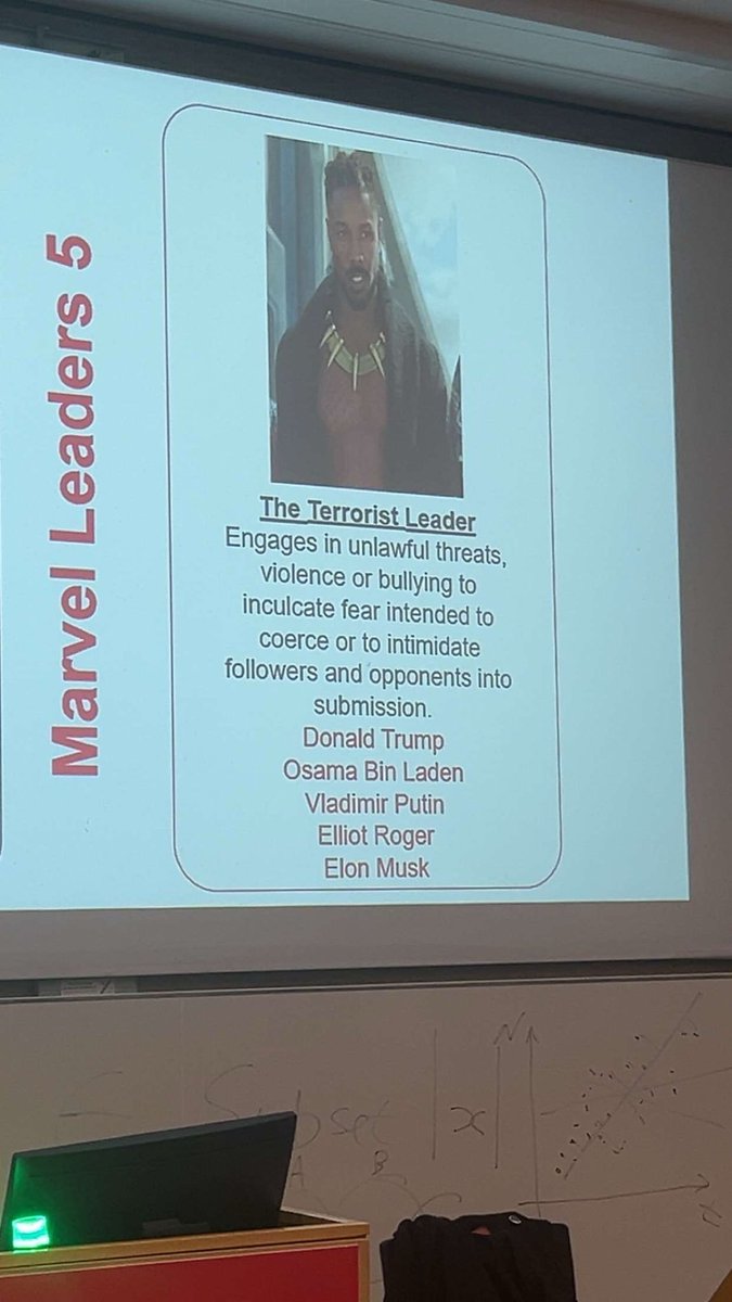 Basil_TGMD's tweet image. 🚨LEICESTER UNIVERSITY COMPARES ELON MUSK AND PRESIDENT TRUMP TO A TERRORIST LEADER
When teaching archetypes under 'Terrorist Leader' listed were:
- Donald Trump
- Osama Bin Laden
- Vladmir Putin
- Elliot Roger (mass murderer)
- Elon Musk
@uniofleicester this is disgraceful…