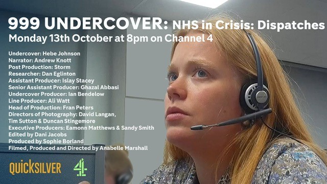 Tonight at 8pm on <a href="/Channel4/">Channel 4</a> #AndrewKnott narrates #Dispatches:999 Undercover: NHS in Crisis