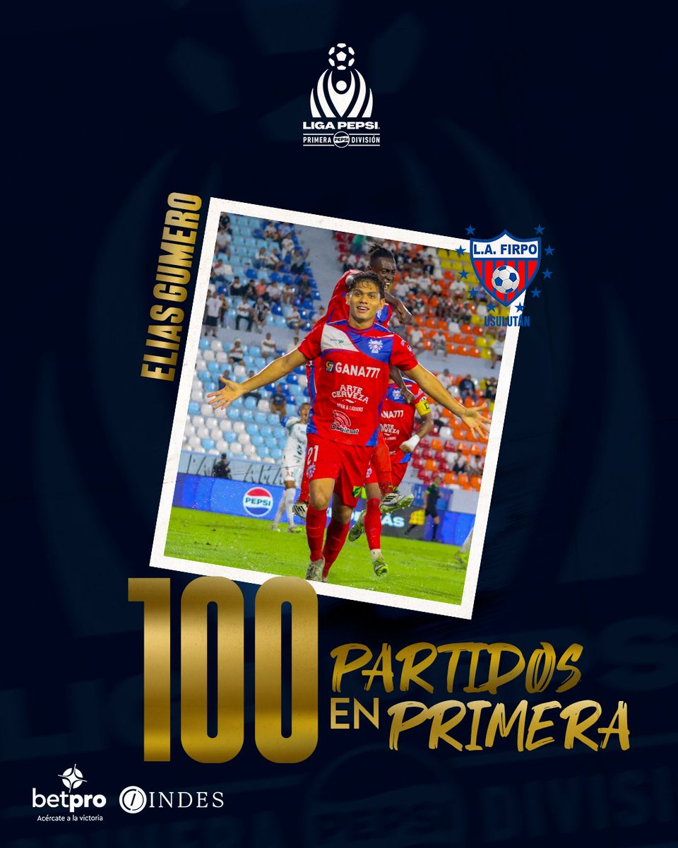 primerafutboles's tweet photo. 𝟭𝟬𝟬 𝗽𝗮𝗿𝘁𝗶𝗱𝗼𝘀 𝗲𝗻 𝗣𝗿𝗶𝗺𝗲𝗿𝗮 𝗗𝗶𝘃𝗶𝘀𝗶𝗼́𝗻 𝗿𝗲𝗴𝗶𝘀𝘁𝗿𝗮𝗱𝗼𝘀 𝗱𝗲 𝗘𝗹𝗶𝗮𝘀 𝗚𝘂𝗺𝗲𝗿𝗼 🐂💯🎯 @cdlafirpo_sv  

🆚Debut: 29/01/2023, Firpo 1-1 Marte
⚽️Todos con L.A. Firpo
🗄️Datos gracias a @Estadisticas1es 

#NuestraPasión #Apertura2025 https://t.co/YUsSRna04V