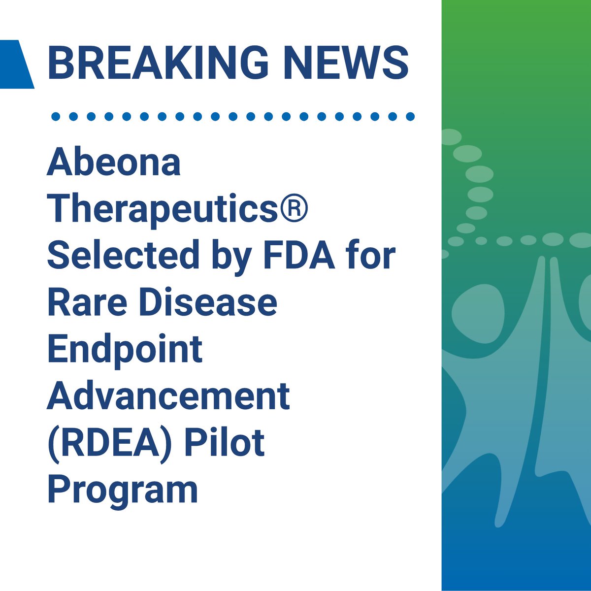 We are proud to share that one of our gene therapy candidates has been selected for the <a href="/US_FDA/">U.S. FDA</a> Rare Disease Endpoint Advancement (RDEA) Pilot Program.

Discover what this means for Abeona: bit.ly/AbeonaFDARDEAS… 

#meded