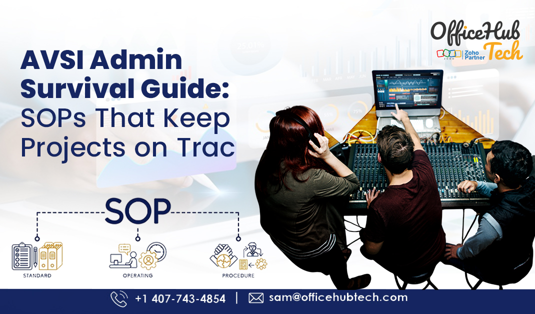 ZohoRPAExperts's tweet image. Struggling with AVSI project delays, scope creep, or chaos?
Master 10 SOPs to streamline operations &amp;amp; boost performance.
Read now: zurl.co/B6nIg
Powered by Zoho.
Call: (407) 743-4854
Email: sam@officehubtech.com
#AVSI #ZohoERP #ProjectManagement #WorkflowAutomation