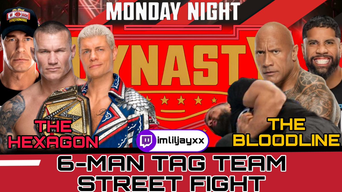JWF (@officialjwfx) on Twitter photo TONIGHT on JWF Dynasty:
The Hexagon's <a href="/YassinM1303/">Yassin</a>, <a href="/OrtonEST/">๐๐ธ๐ฐ๐ช๐ท โ๐พ๐ฉธ</a> & <a href="/cenablivion/">๐น๐๐๐ ๐ต๐ธ</a> will go 3-on-3 against <a href="/thfcfresc/">James fre</a>, <a href="/TheSilentOneO1/">The Silent One</a> & <a href="/GayForYeet/">๐Unknown๐</a> in a 6-man tag team street fight.
8PM GMT/3PM EST on twitch.tv/imliljayxx TONIGHT on JWF Dynasty:
The Hexagon's <a href="/YassinM1303/">Yassin</a>, <a href="/OrtonEST/">๐๐ธ๐ฐ๐ช๐ท โ๐พ๐ฉธ</a> & <a href="/cenablivion/">๐น๐๐๐ ๐ต๐ธ</a> will go 3-on-3 against <a href="/thfcfresc/">James fre</a>, <a href="/TheSilentOneO1/">The Silent One</a> & <a href="/GayForYeet/">๐Unknown๐</a> in a 6-man tag team street fight.
8PM GMT/3PM EST on twitch.tv/imliljayxx