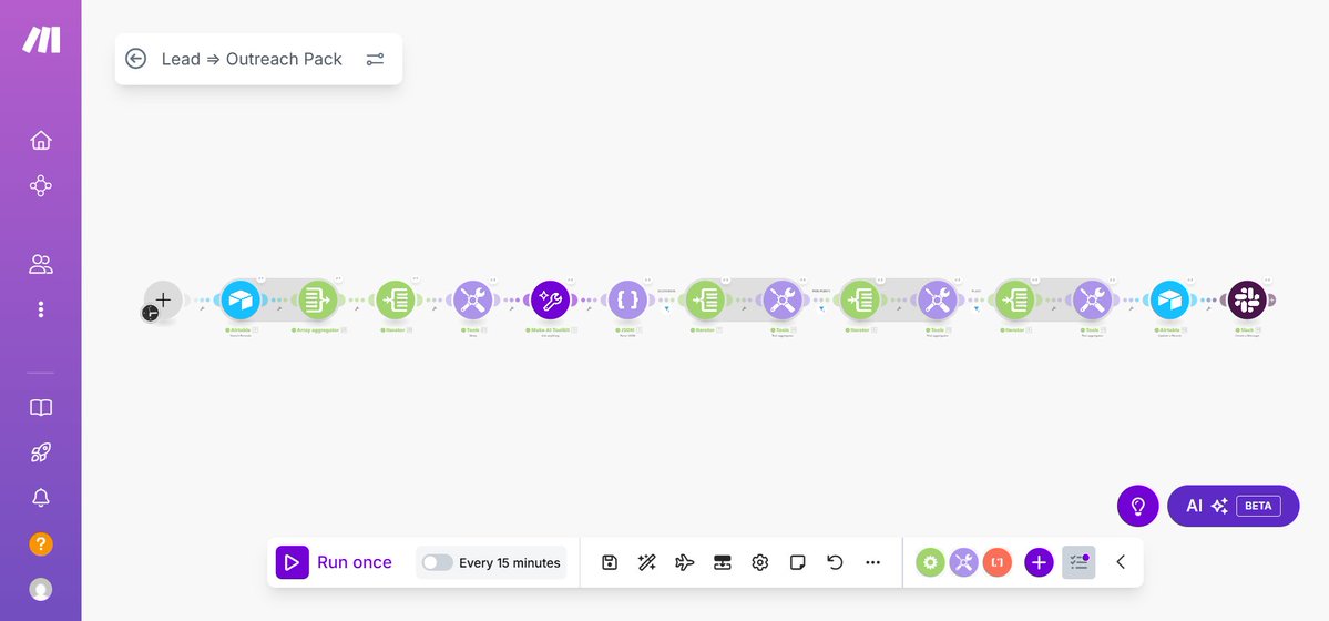 right2profit's tweet image. I can’t remember the last time I sent a cold email directly from Gmail.

Now it’s all systemized:

→ Scrape leads manually or via LLMs
→ Add to Airtable CRM
→ Trigger automations
→ Generate personalized emails + DMs
→ Auto-send after review

Fast, but never robotic.

[1/5]