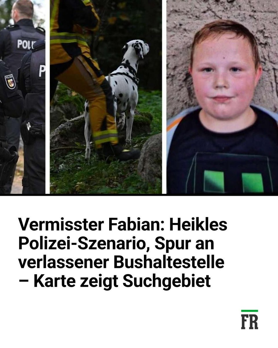Bitte teilen ‼️

Kleiner, vermisster Junge
(Fabian,  8 Jahre) seit zwei Tagen unauffindbar!
Auf der Suche nach dem vermissten Fabian aus Güstrow schlagen Spürhunde zweimal an. Eine Fährte beginnt an einem verlassenen Busstopp und verläuft sich im Wald.