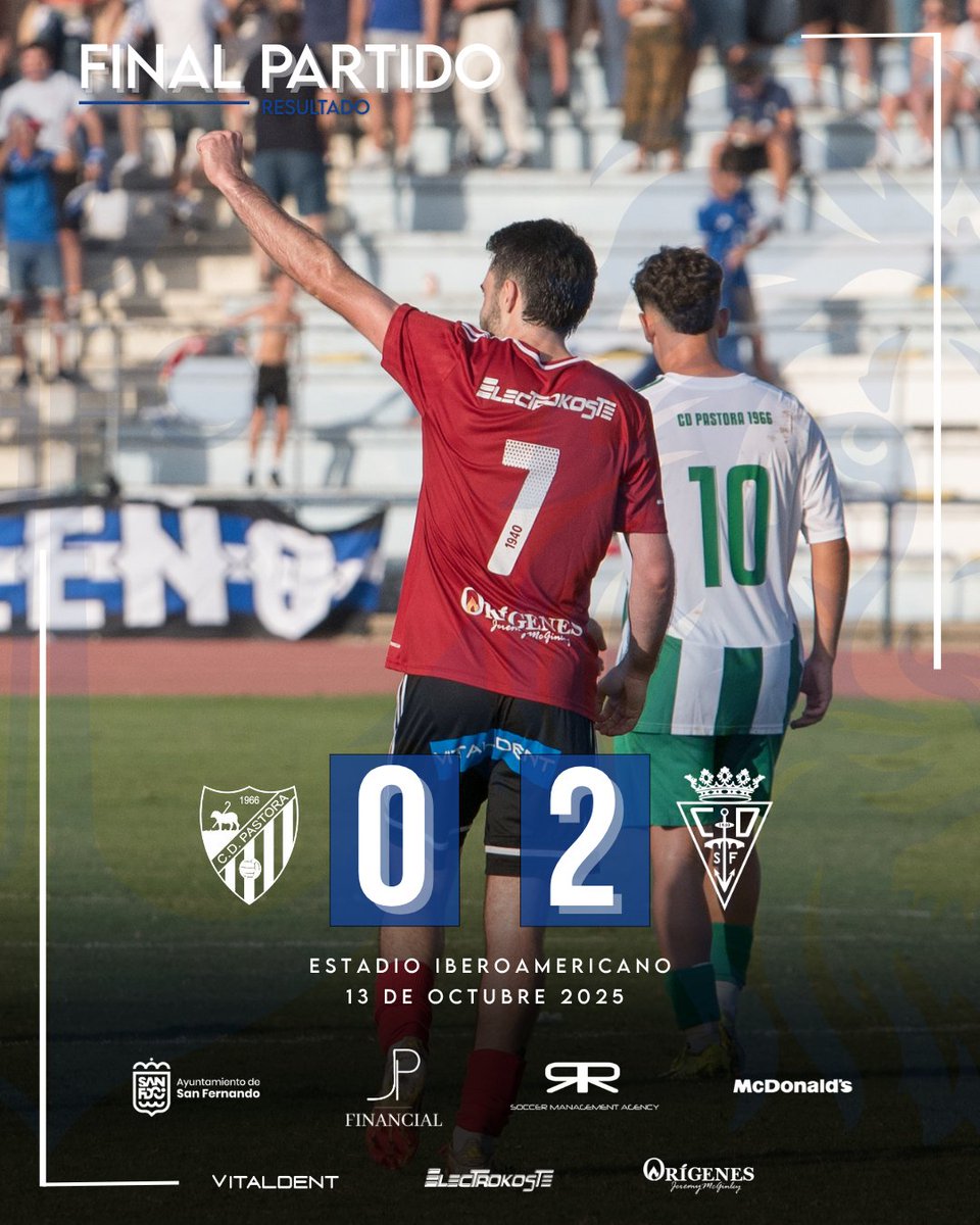 ✅ ¡FINAAAAAL! ¡VICTORIA DEL CLUB DEPORTIVO EN EL DERBI! 

0⃣ CD Pastora
2⃣ #CDSanFernando1940 

⚽️ pp.
⚽️ Chust