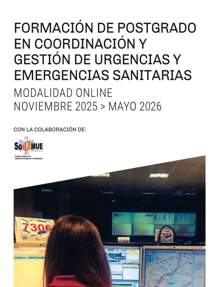 SoCMUE's tweet photo. 🔴 Encara us podeu inscriure al Postgrau en Coordinació i Gestió d’Urgències i Emergències Sanitàries de #il3ub amb un 1️⃣0️⃣% de descompte a la matrícula per a socis de #socmue
Teniu tota la ℹ️ a https://t.co/mV0fb2qxN9
US HI APUNTEU⁉️ https://t.co/zc6wiWJmFY