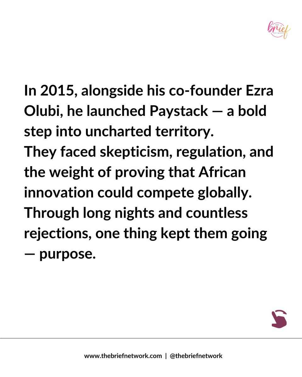 thebriefnetwork's tweet image. One man with one purpose: to build what others only imagined.
Meet Shola Akinlade, the mastermind behind Paystack (@paystackhq)
👉 Swipe to see how vision became legacy.
Full story on thebriefnetwork.com
#thebriefnetwork #SholaAkinlade #Paystack #VisionToImpact
