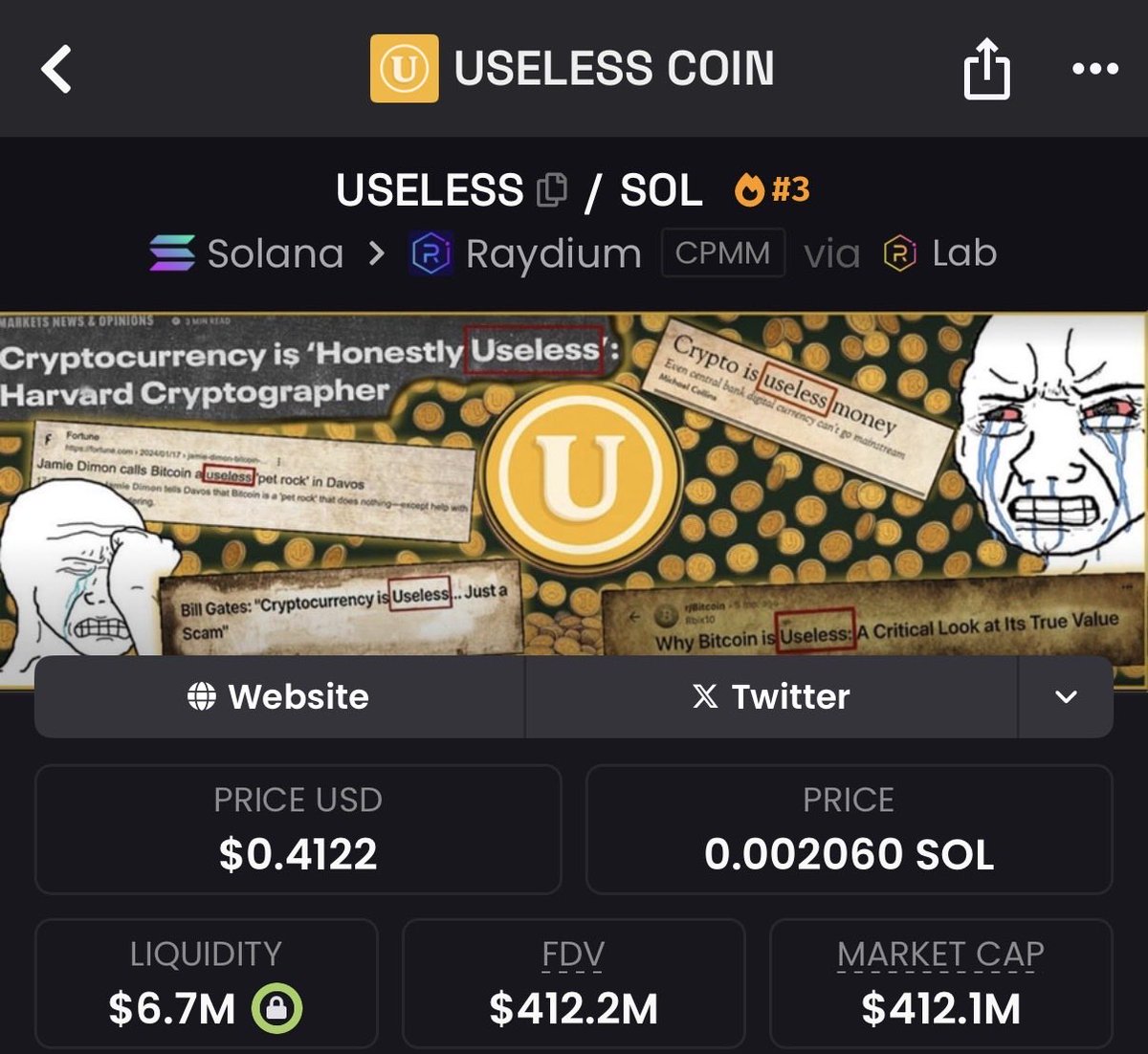 $useless is now over 400m

This could easily hit 1B in the future