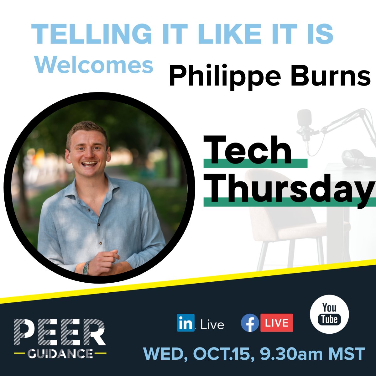 Peer Guidance - Telling It Like It Is (@peer_guidance) on Twitter photo Tech Thursday started in Manitoba, expanded to Calgary and is now connecting #tech ecosystems across Canada. Philippe Burns, Founder Join us Wed, Oct.15, 9.30am 
Watch Live
Linkedin - bit.ly/4hytzob
Facebook - bit.ly/4hrkmhL
YouTube - bit.ly/3C68BwL Tech Thursday started in Manitoba, expanded to Calgary and is now connecting #tech ecosystems across Canada. Philippe Burns, Founder Join us Wed, Oct.15, 9.30am 
Watch Live
Linkedin - bit.ly/4hytzob
Facebook - bit.ly/4hrkmhL
YouTube - bit.ly/3C68BwL