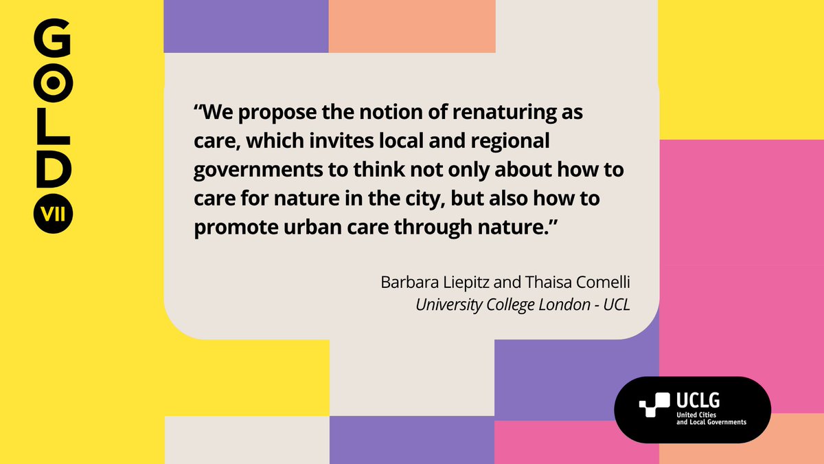GOLD (@golduclg) on Twitter photo 🆕 From <a href="/uclg_org/">United Cities</a>’s #GOLDVII research: a focus on Care infrastructures
🍃Renaturing as a practice of care
➡️uclg.org/wp-content/upl…
<a href="/dpu_ucl/">The Bartlett Development Planning Unit (DPU)</a> <a href="/UCLRDR/">UCL Risk & Disaster Reduction</a> <a href="/BLipVid/">Barbara Lipietz</a> <a href="/thaisacomelli/">Thaisa Comelli</a> 🆕 From <a href="/uclg_org/">United Cities</a>’s #GOLDVII research: a focus on Care infrastructures
🍃Renaturing as a practice of care
➡️uclg.org/wp-content/upl…
<a href="/dpu_ucl/">The Bartlett Development Planning Unit (DPU)</a> <a href="/UCLRDR/">UCL Risk & Disaster Reduction</a> <a href="/BLipVid/">Barbara Lipietz</a> <a href="/thaisacomelli/">Thaisa Comelli</a>