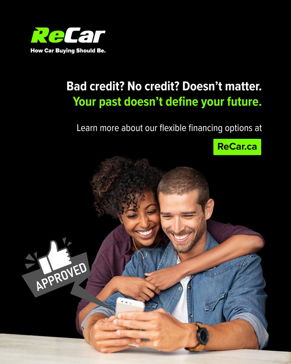 ReCarCanada's tweet photo. Bad credit? No credit? Doesn’t matter. At ReCar, we believe everyone deserves a fair chance to drive a vehicle that fits their life. 

Your past doesn’t define your future, so let’s get you on the road with confidence.

#ReCar #HowCarBuyingShouldBe https://t.co/zRoY28hYNh
