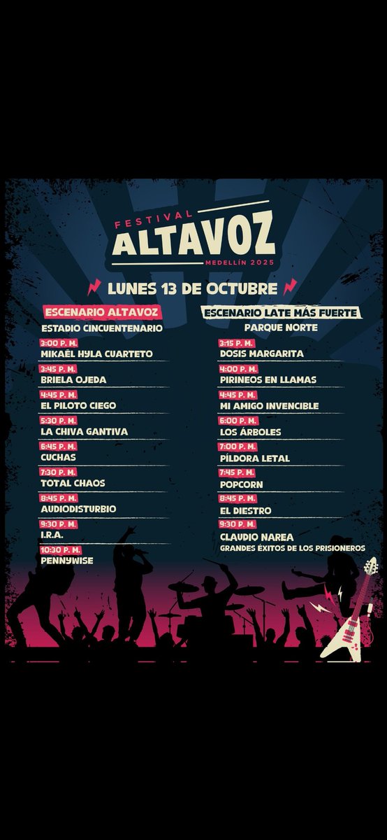 engineer755's tweet photo. @Radiorageofi @CaroRojasPosada @henryrage @Henryragemusic @Camo__Oficial @TheHumanTorches @MalaMMujer @musictrendscol @chuckygarcia #AltavozFest https://t.co/VVbvrrsMZh