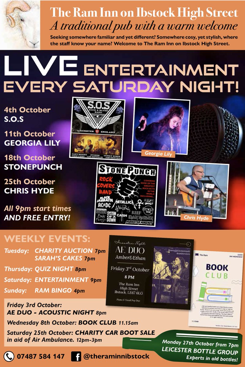 🎤 Live music every Saturday night at The Ram Inn, Ibstock — and it’s totally FREE!
Last night, they had the fab Georgia Lily. Next up on the 18th is rock legends' STONEPUNCH at 9 pm.
Cold pints, warm vibes, cracking tunes. 🍻
#Ibstock #LiveMusic #RamInn