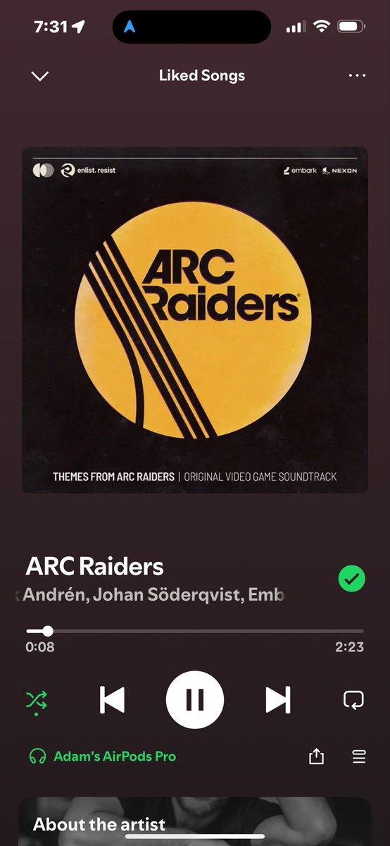 At the gym listening to this banger🔥

<a href="/ARCRaidersGame/">ARC Raiders</a> <a href="/EmbarkStudios/">Embark Studios</a>