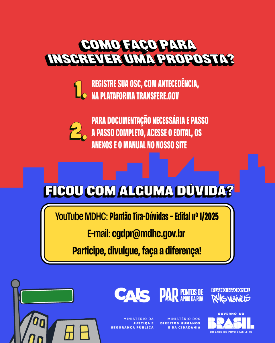 mdhcbrasil's tweet photo. 📢 Uma política pública essencial, agora ampliada com a parceria entre o Ministério dos Direitos Humanos e da Cidadania e o Ministério da Justiça e Segurança Pública.
#CidadaniaPopRua #CAIS #ReduçãoDeDanos #DireitosHumanos #InclusãoSocial #PolíticaSobreDrogas https://t.co/kzdYSHOTC0
