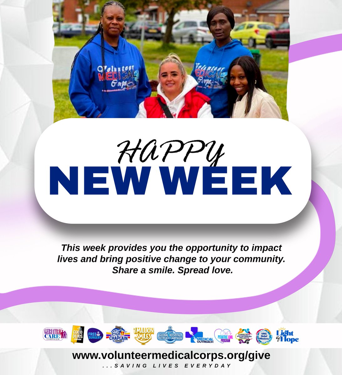 vmedcorps's tweet photo. Happy New Weekππ
This new week provides you the opportunity to impact lives and bring positive change to your community.
Share a smile. Spread the love.
Be a part of the Volunteer Medical Corps https://t.co/klZMEFjfm6
#vmcorps #savingliveseveryday #healthyliving #healthcare https://t.co/73OdxBRlI0