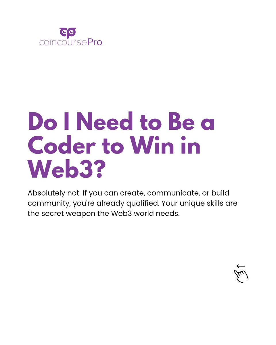 CoincoursePro's tweet image. What if I told you you could thrive in Web3 without ever touching a line of code?
Most people overcomplicate this. Here’s the truth they miss🧵