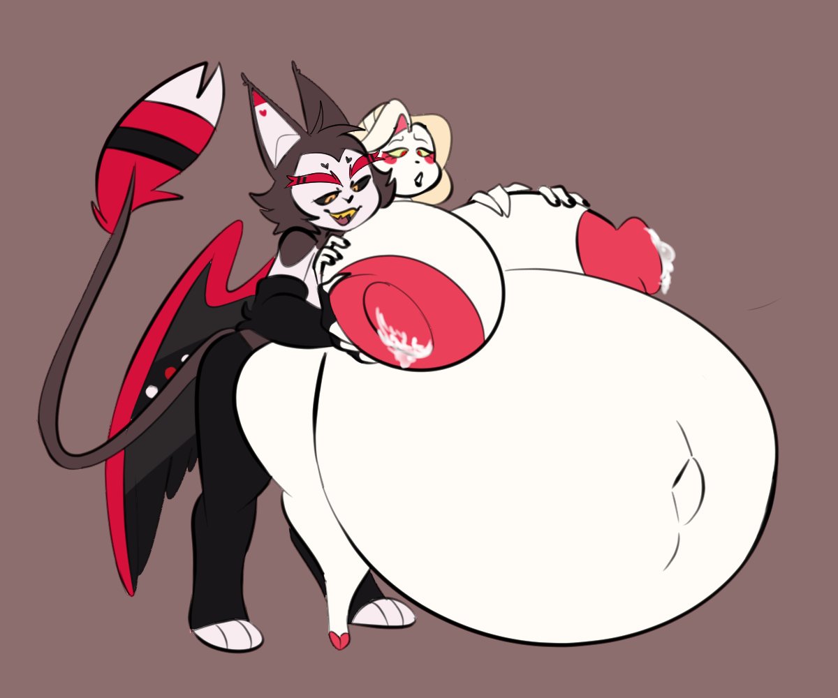 CW: Hyper Pregnancy 🤰
Comm for anon. More Husk x Charlie
