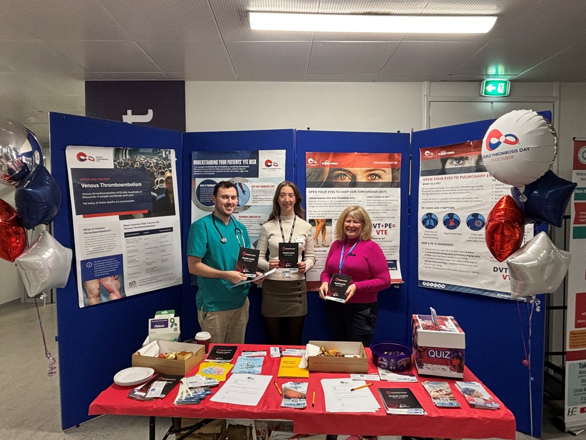 svuh's tweet photo. Our Anticoagulation Stewardship Team are at CentrePoint today for #WorldThrombosisDay - raising awareness of blood clots, their signs &amp; symptoms and how to lower your risk.

Stop by, meet the team &amp; learn more! #WTDay25 #SVUH #ThrombosisAwareness https://t.co/QvlP7b6356