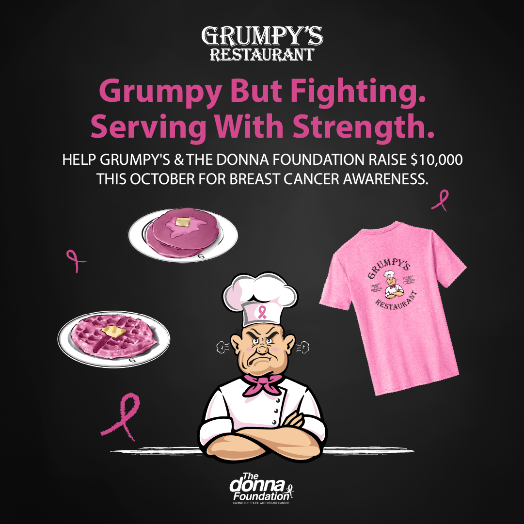 GrumpysRestCo's tweet photo. @GrumpysRestCo Launches First-Ever Breast Cancer Awareness Campaign” On https://t.co/mMvSW0sW74
Beloved Local Diner Partners with The DONNA Foundation This October

#Grumpys #Franchising #Lunch  #GrumpyButFighting #ServingWithStrength #BreastCancerAwareness #TheDONNAFoundation https://t.co/PGVEnGuKlz