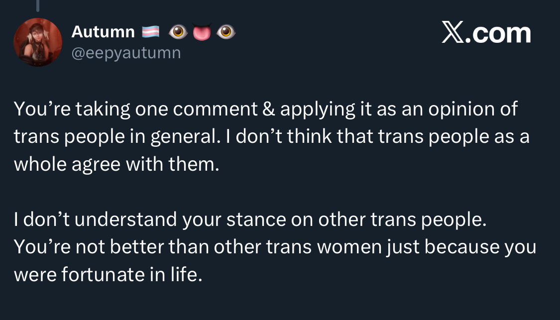 the "trans" community is so god damn insane that they actually believe that those of us born with severely intense sex dysphoria are FORTUNATE

I've never read anything this disgusting in my life - to be told I'm FORTUNATE for being born with a crippling medical condition