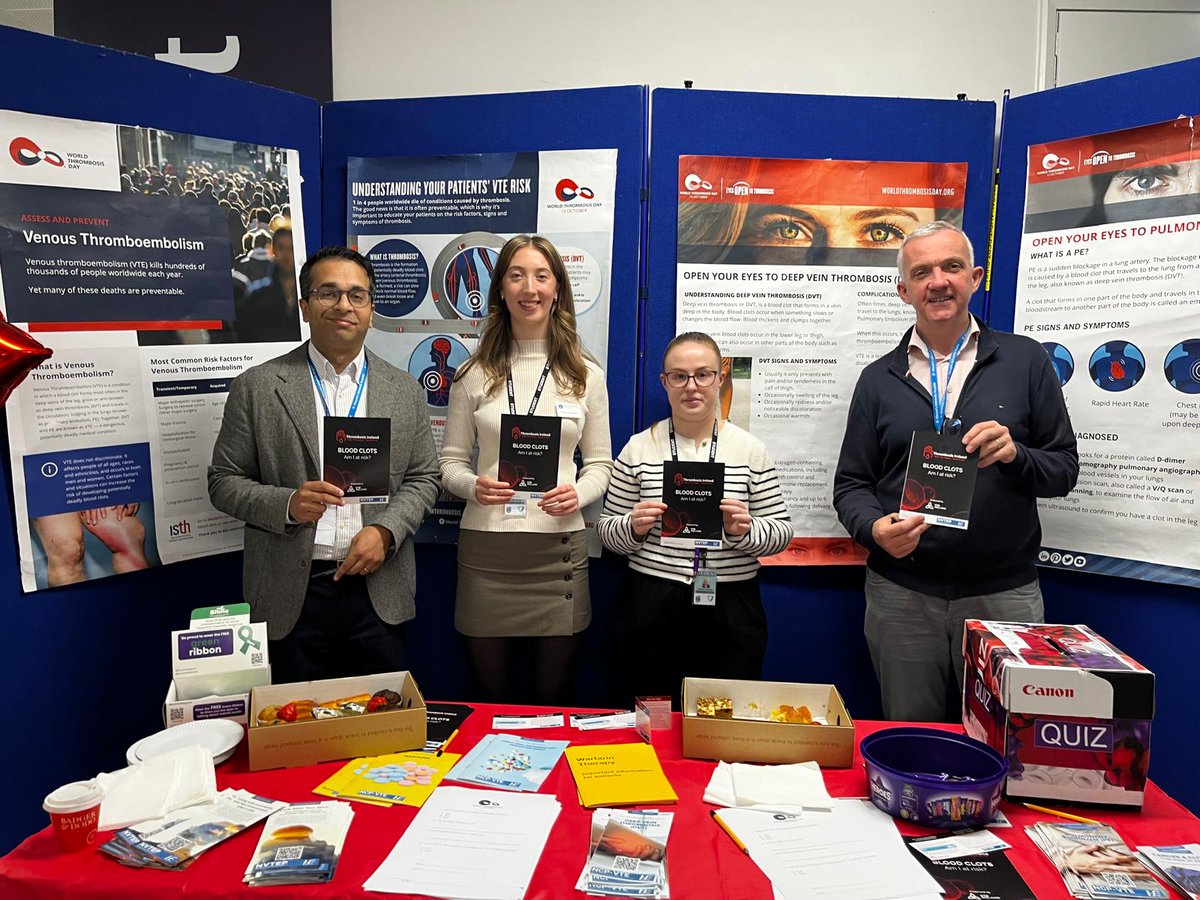 svuh's tweet photo. Our Anticoagulation Stewardship Team are at CentrePoint today for #WorldThrombosisDay - raising awareness of blood clots, their signs &amp; symptoms and how to lower your risk.

Stop by, meet the team &amp; learn more! #WTDay25 #SVUH #ThrombosisAwareness https://t.co/QvlP7b6356