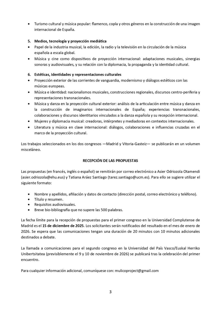 musam_sedem's tweet photo. Anunciamos la llamada a comunicaciones del congreso
"Entre diplomacia y propaganda: música española en las relaciones internacionales durante el siglo XX", en @MusicologiaUCM 👇🏼
Envío de propuestas abierto hasta el 15 de diciembre de 2025 https://t.co/1uXoXOGgn1