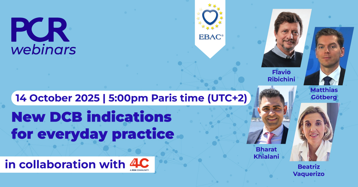 ⏳You still have time!
Join F. Ribichini, <a href="/MGtberg/">Matthias Götberg</a>, <a href="/drbkhia/">Bharat Khialani MBBS MPH MMed FRACP FESC FSCAI</a> and <a href="/beavaquerizo/">Beatriz</a> for an exclusive #PCRWebinar on "New DCB indications for everyday practice", today at 5pm (UTC+2)!
✅Register here : pcronline.com/Webinars/PCR-W…
#DCB #InterventionalCardiology