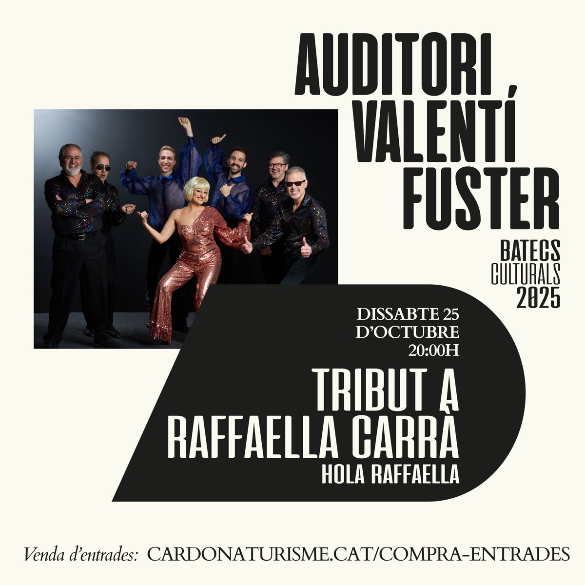 🎙️L'Auditori Valentí Fuster acull un concert tribut a la icònica Raffaella Carrà

📆Serà el pròxim dissabte 25 d'octubre a les 8 del vespre. Les entrades ja es poden adquirir online aquí: tickets.euromus.cat/carlinkIV/inde… i a l'Oficina de Turisme presencialment