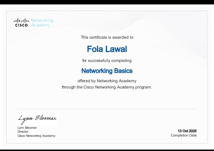 Just completed my networking basics course #100daysofcybersecurity #cybersecurity #Networking #LearningJourney
