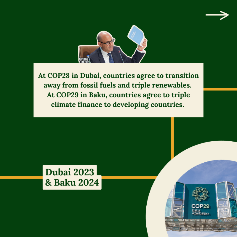 UNFCCC's tweet photo. In 1992, the world gathered in Rio to create the UNFCCC—a commitment to tackle climate change together. 

#COP30 in Belém takes us back to Brazil, with the focus shifting to implementation at the scale and pace needed to protect people and planet. 

Swipe for a history of COPs 👉